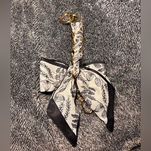 Elegant Gold and Black Scarf Bag Charm/ Strap Extender